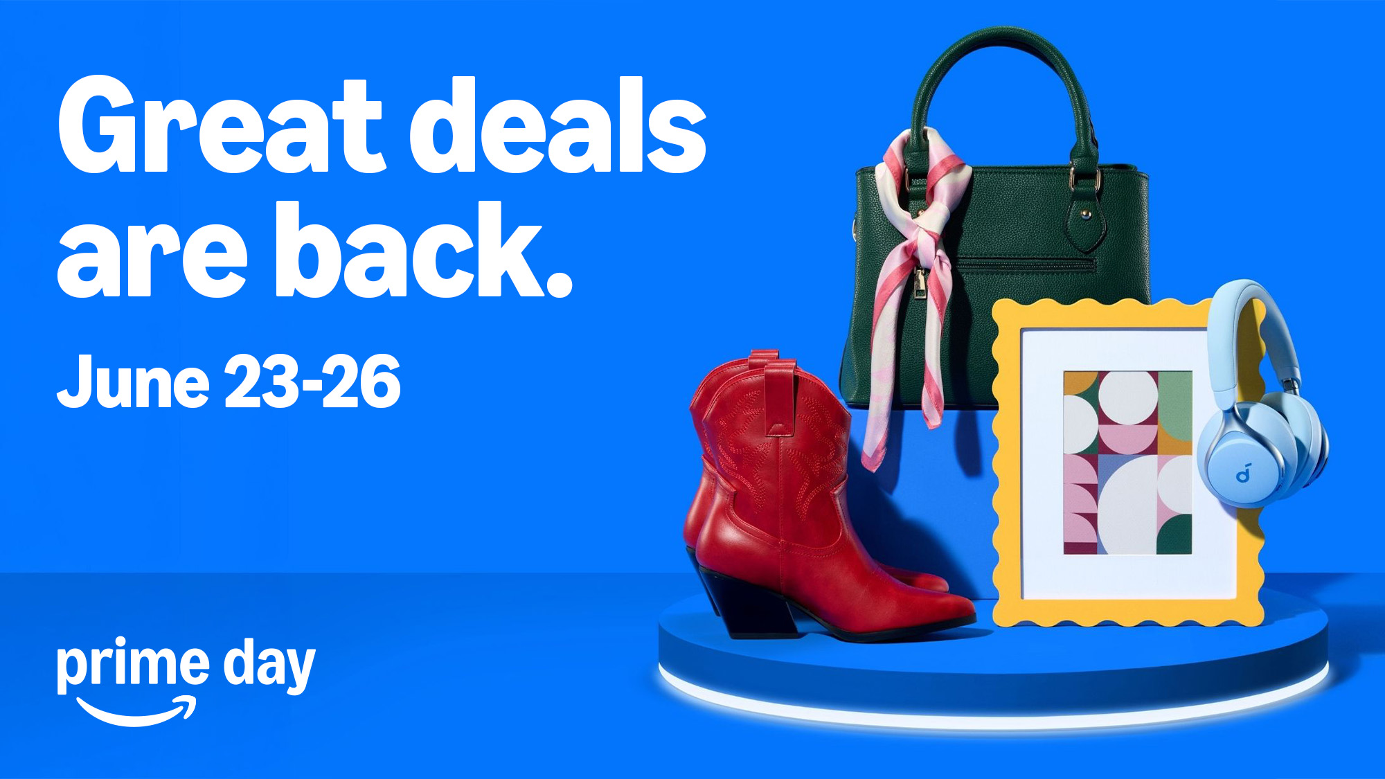 Amazon Prime Day 2026 promotional banner great deals are back June 23-26