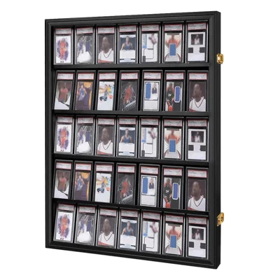 CRDC 35 Baseball Card Display Case - Graded Sports Card Display Case - Wall Mount Lockable Trading Cards Frame with UV Protection Acrylic for Display Basketball Fooball Hockey Cards-Vertical & Reviews | Wayfair