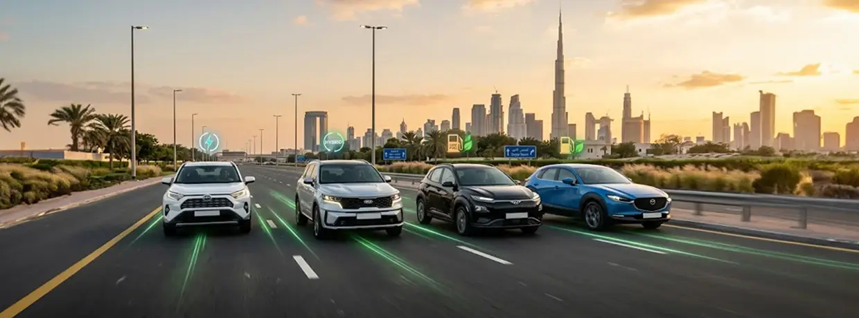 luxury SUV rental Dubai – premium SUV on Dubai highway