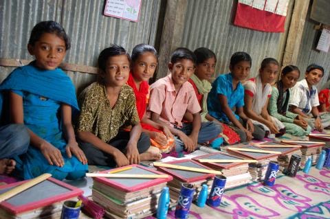 BRAC Students with Books and Materials