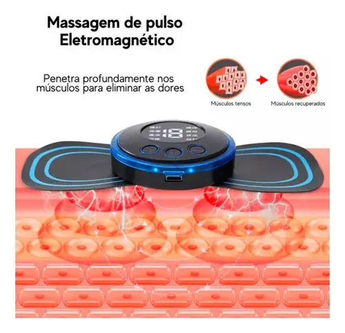Representação do uso do Mini Massageador EMS