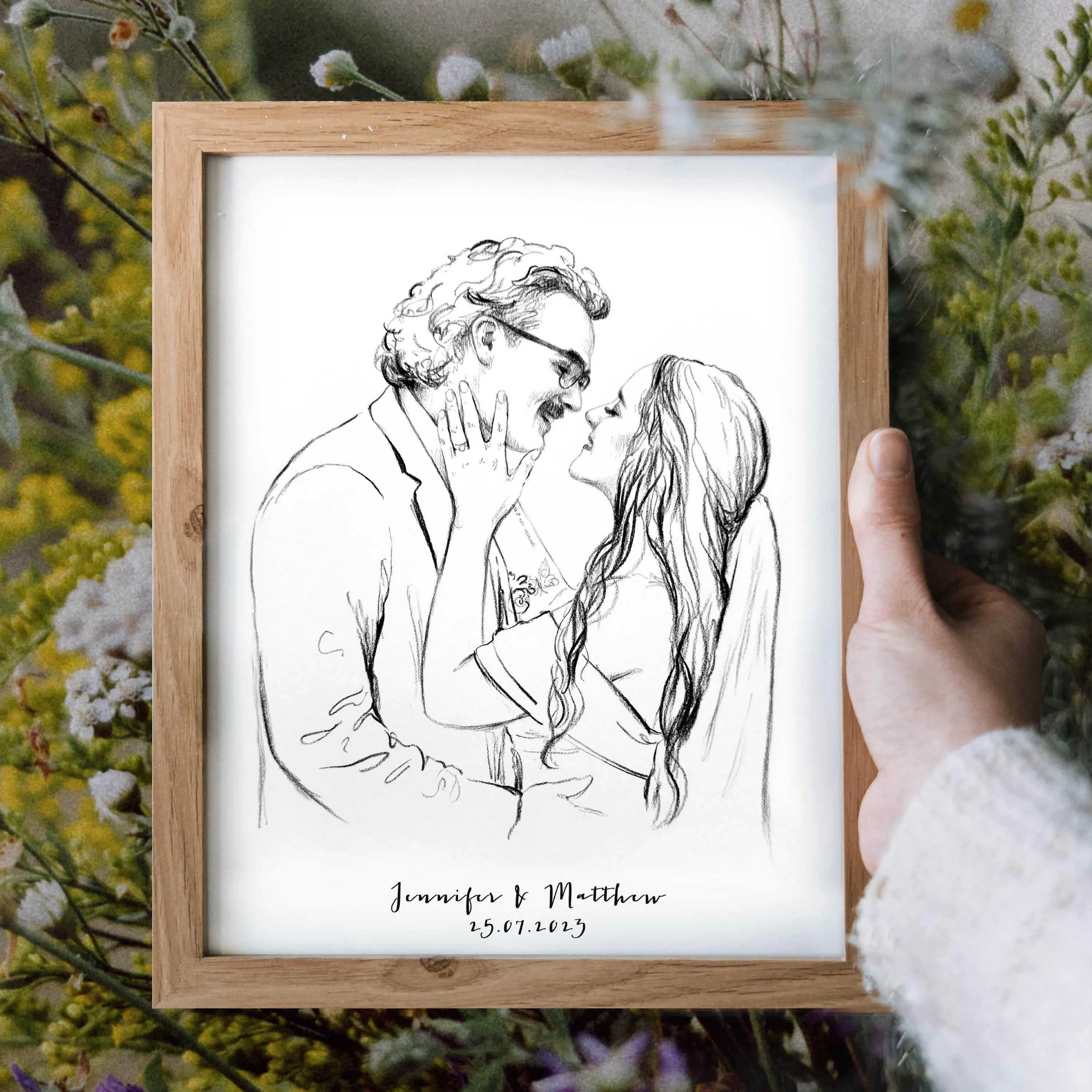 Couple Wedding Portrait, Custom Sketch Hand Drawn Portrait, Custom Drawing From Photo, Personalized Painting, Anniversary Gift for Husband - Etsy