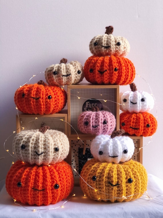 Halloween, Crochet, Pumpkins, Fall Decor, Handmade, Pumpkin Decor, Unique  Gift, Witchy Cottage Core, Birthday, Amigurumi Plush Squish Plush