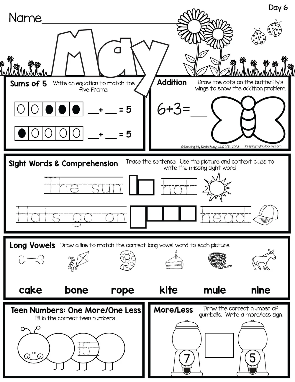 Morning work worksheet