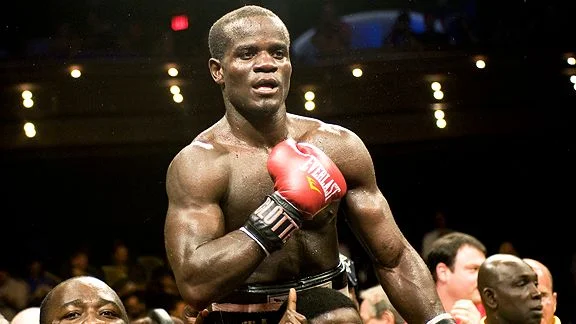Joshua Clottey after winning the IBF title