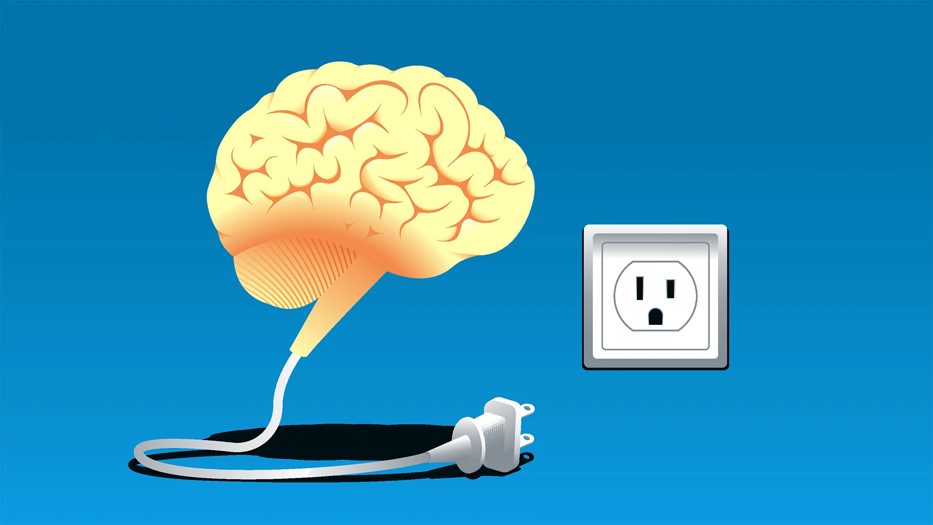 Brain unplugged from power outlet