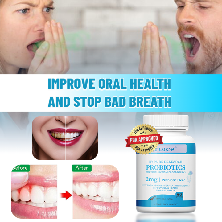 Oral Probiotics for Bad Breath Support, Safe to Improve Oral Health 2mg - Contains 11 Probiotic Strains,