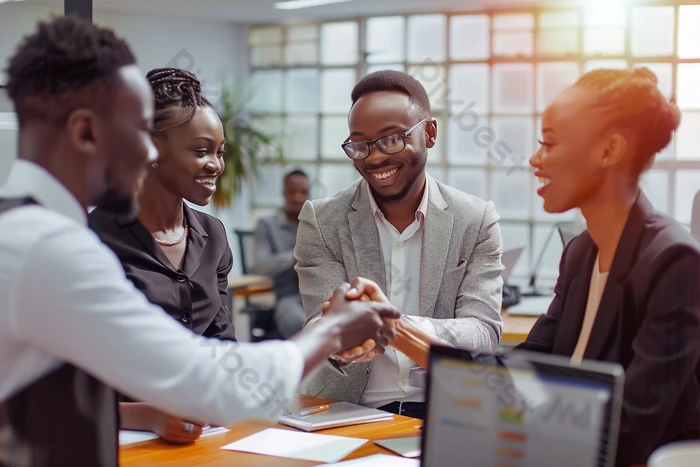 African business meeting handshake partnership