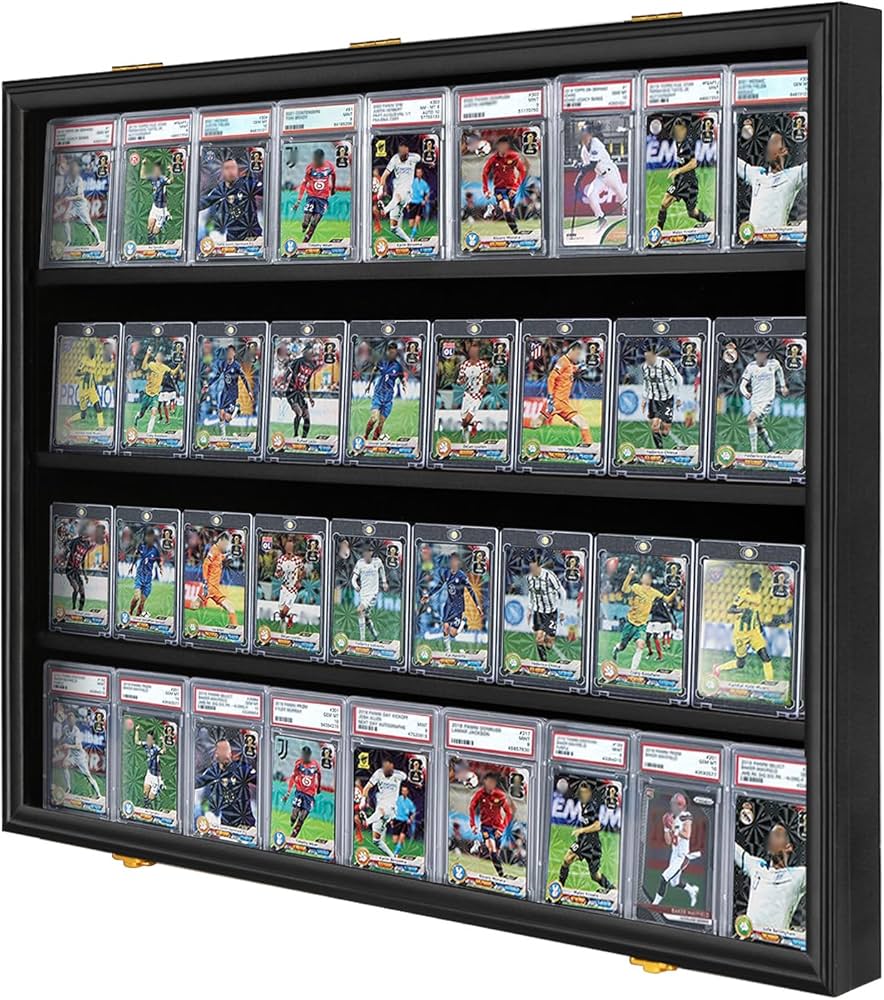 Graded Sports Card Display Case Lockable,Trading Card Collector Wall Display Holder for Baseball Basketball Football Hockey Cards, UV Protection Acrylic(Black) : Amazon.com.au: Sports, Fitness & Outdoors