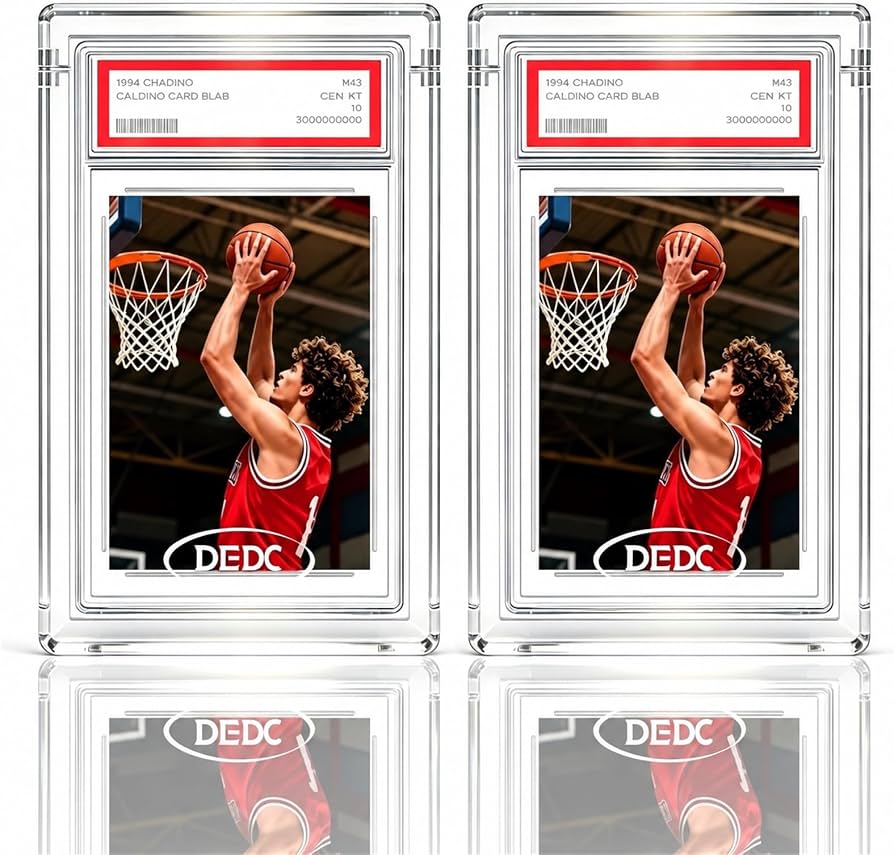 DEDC 2PCS Graded Card Acrylic Display Case for Standard PSA Slab Protector-Magnetic Clear UV Protection 99.6% UVR & 99.8% Clarity 0.9in Thick Standing Independently(Card Not Included) : Amazon.com.au: Toys & Games