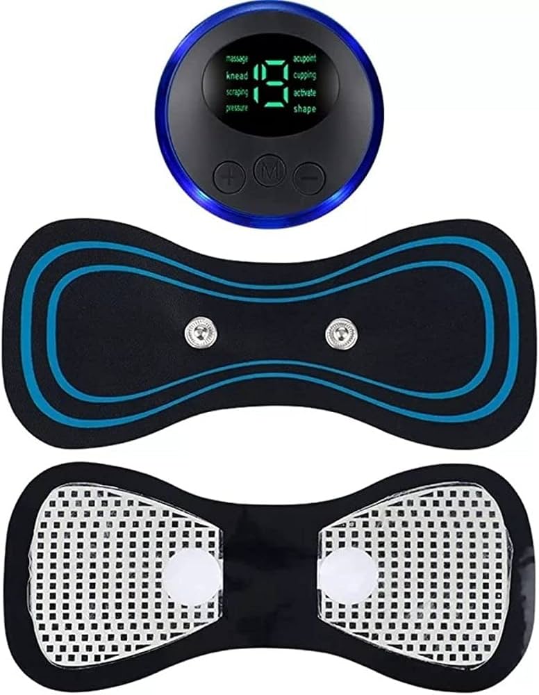Detalhes e acessórios do Mini Massageador EMS