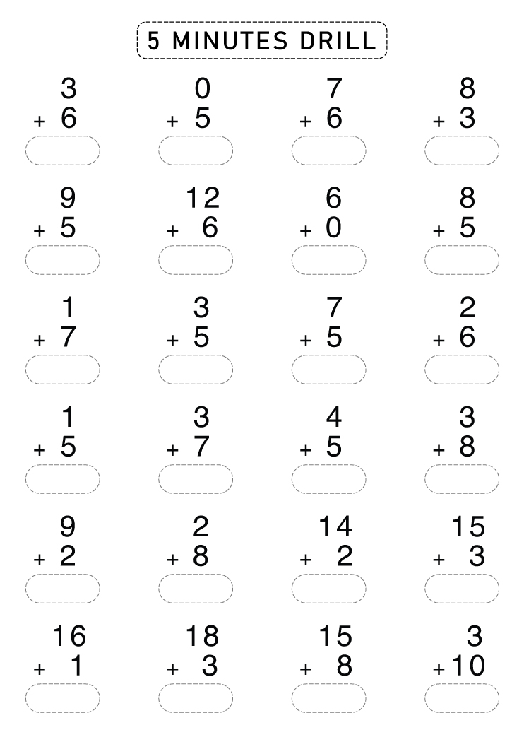 Grade 1 addition worksheet