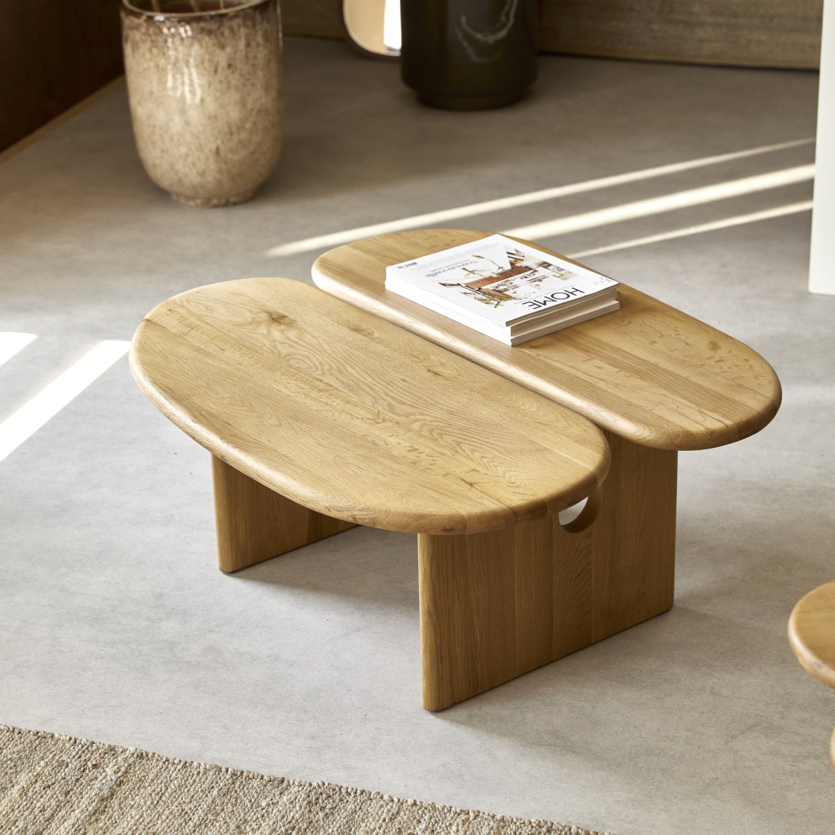 Wooden tables and benches