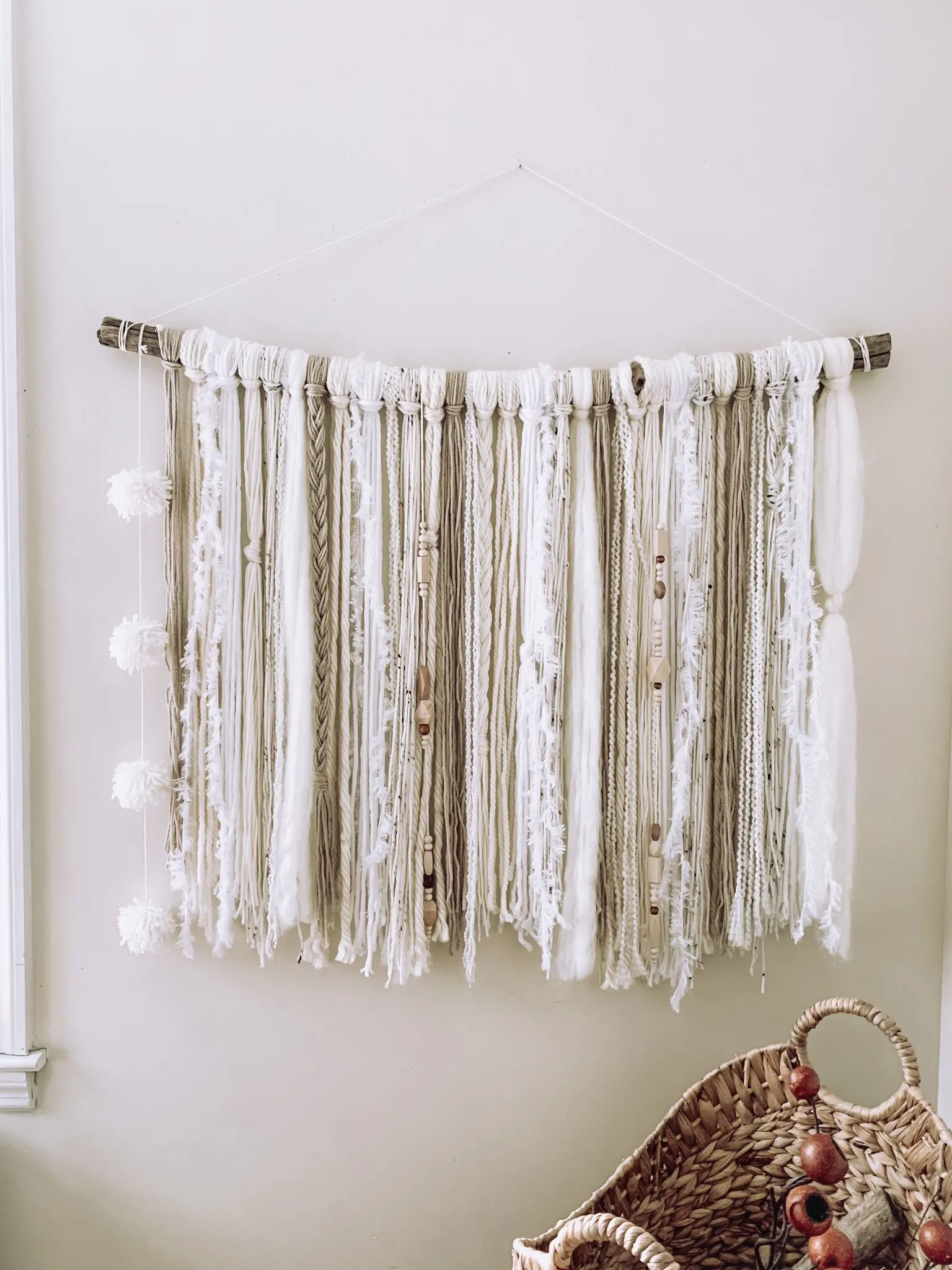Large Handmade Textured Yarn Wall Hanging Decor - Boho Style by Hippie &  Fringe