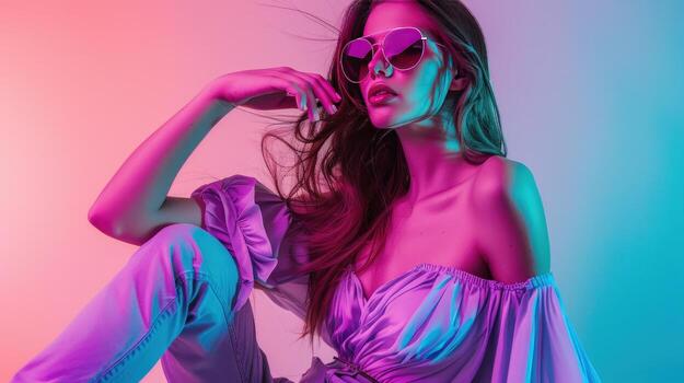 Editorial neon portrait
