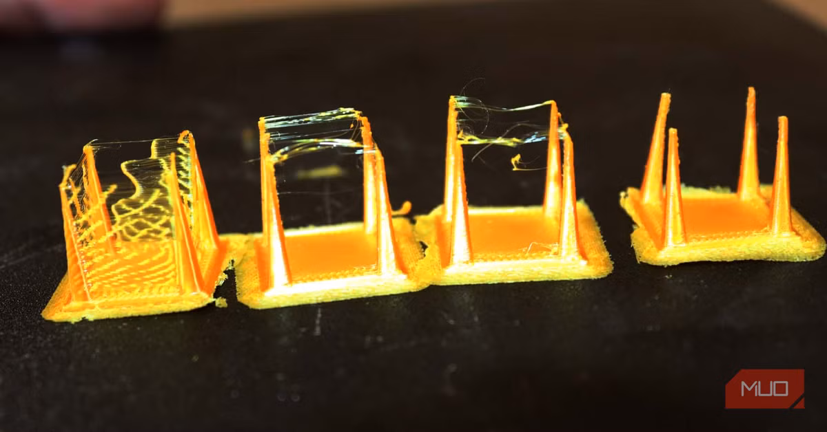 Stringing severo em impressão 3D com filamento úmido