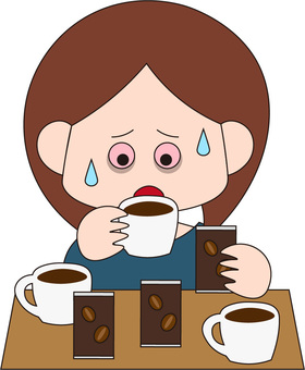 Woman addicted to caffeine