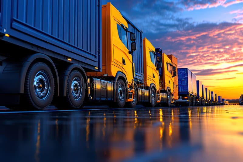 Truck Fleet at Sunset