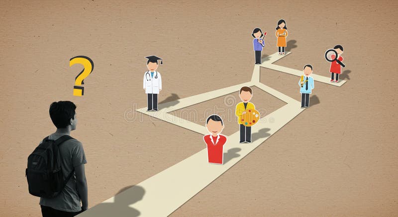 Career Path Choices and Future Decisions Stock Illustration - Illustration  of guidance, university: 399995620