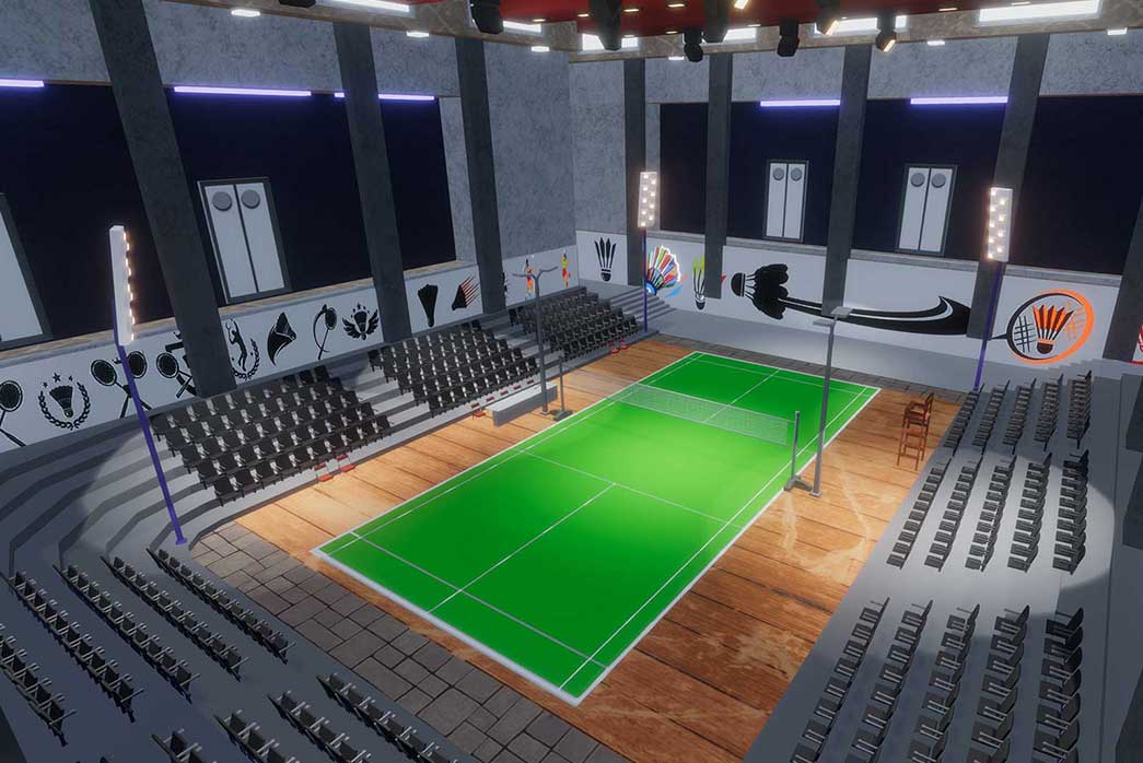 Indoor badminton arena