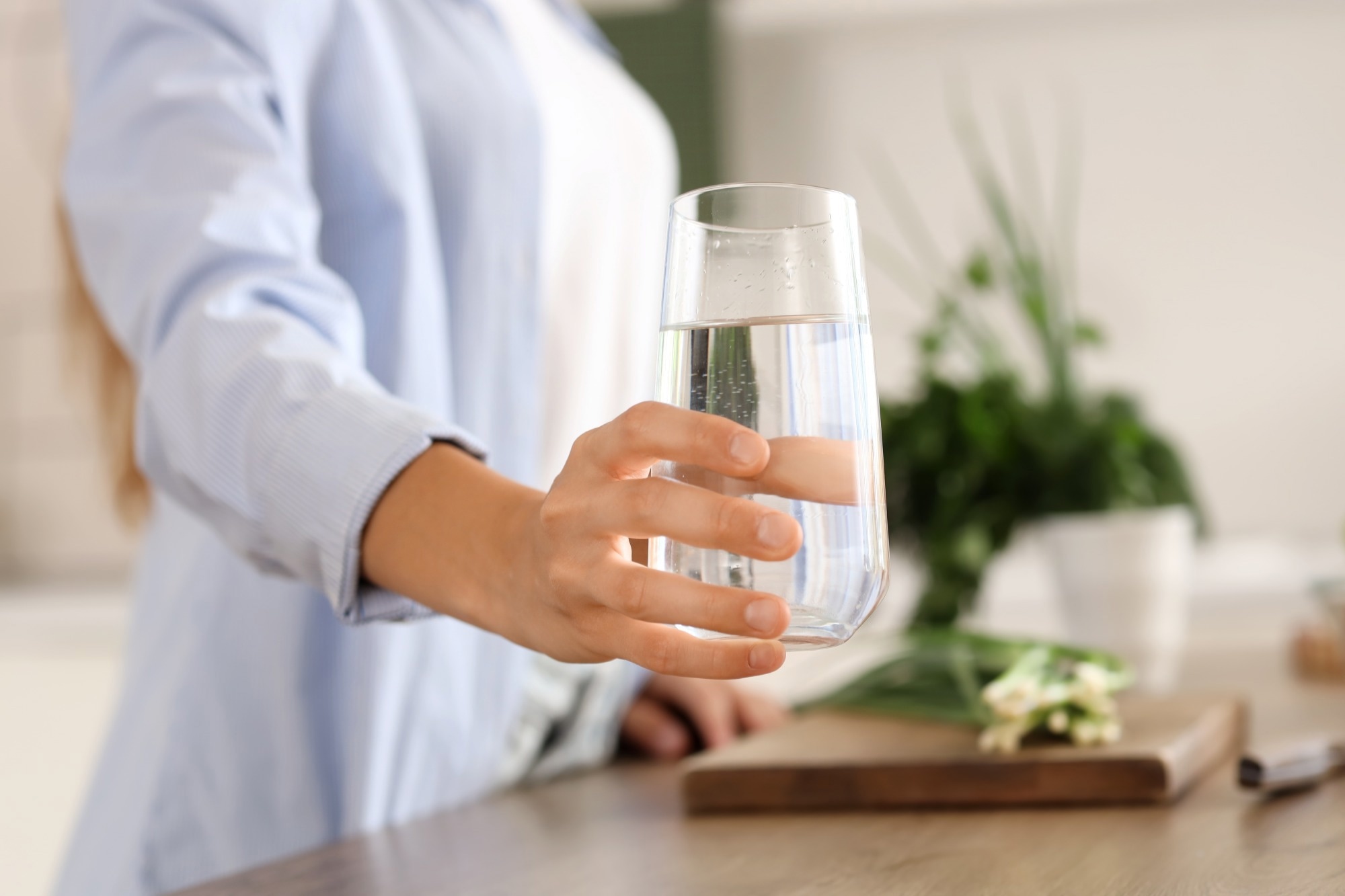 Glass of water hydration