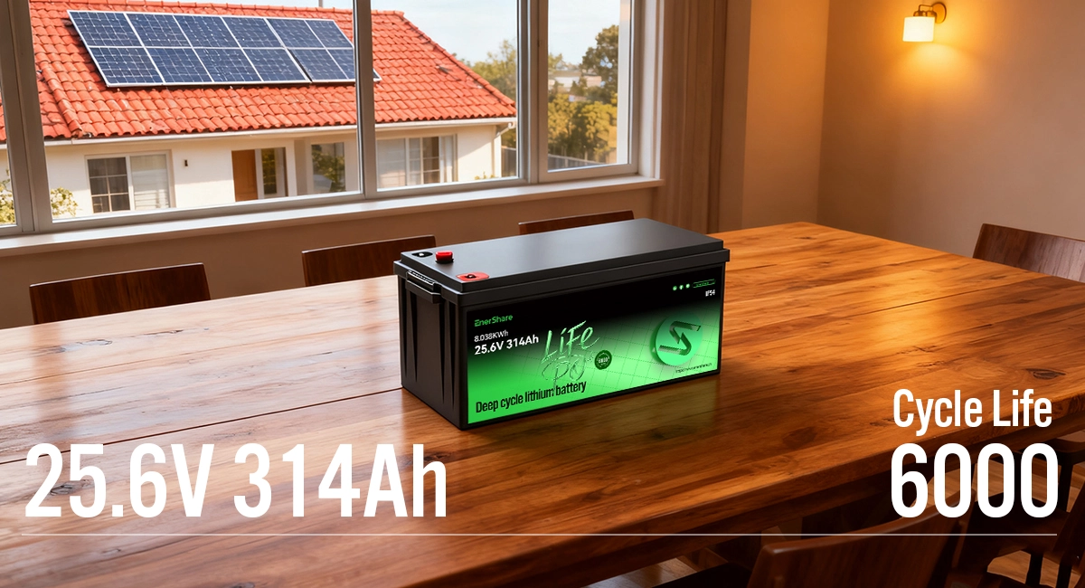 EnerShare 25.6V 314Ah LiFePO4 battery